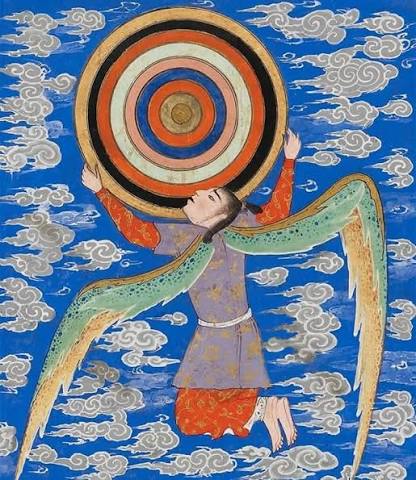 The angel al-Rūḥ, from an illustrated manuscript of al-Qazwīnī’s Wonders of Creation.